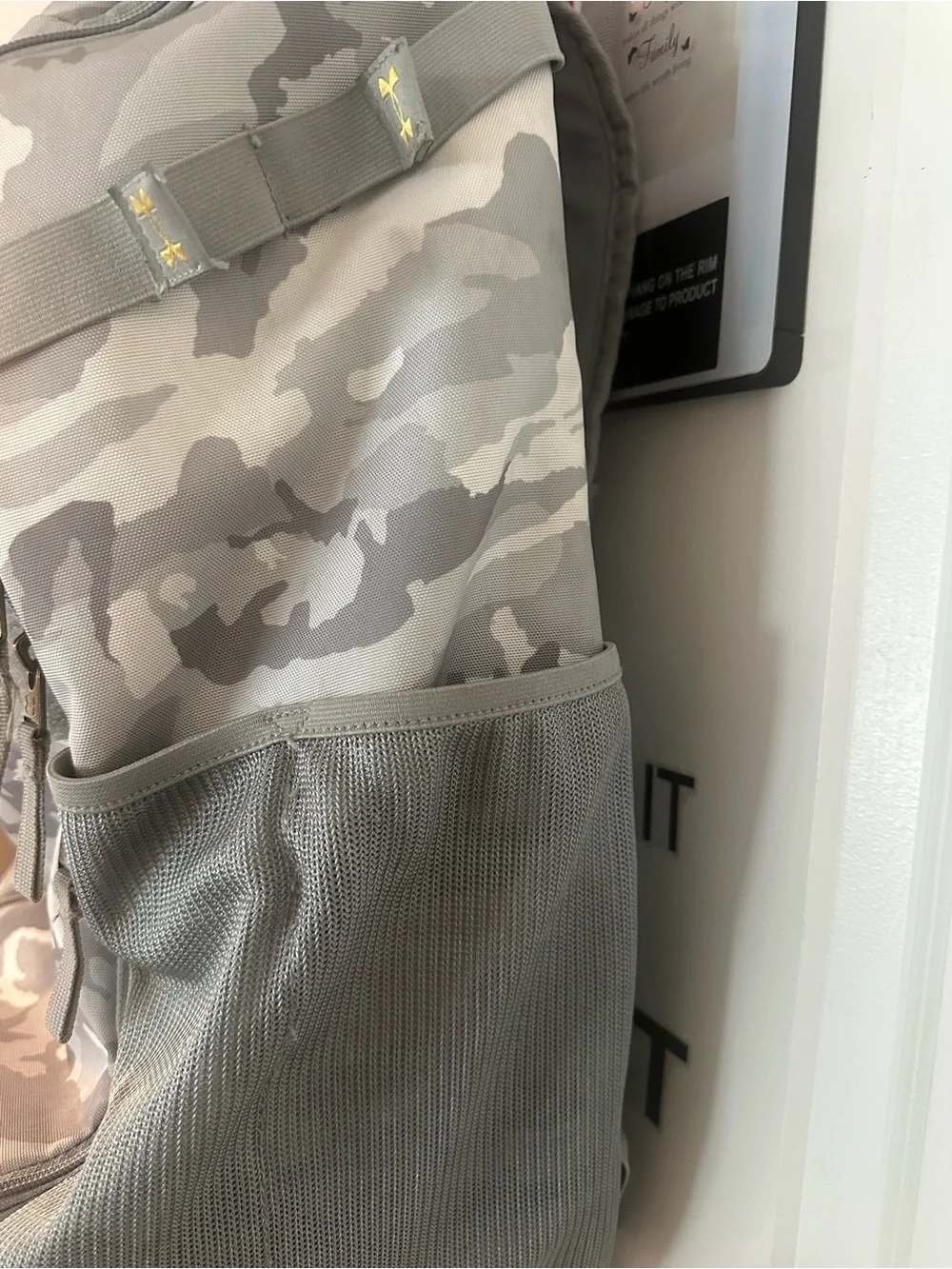 Under Armour Men's Gray Camo Backpack with Basketball Pouch